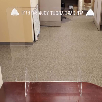 32 X 47 Inch Sneeze Guard Table Top Raised From Surface