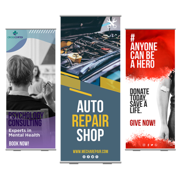 33 X 80 Inch Full Color Roll Up Retractable Banner Stands