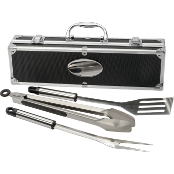 3 Piece Bbq Set In Aluminum Case