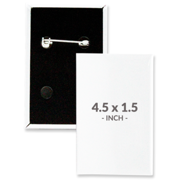 4.5 X 1.5 Inch Rectangle Custom Buttons