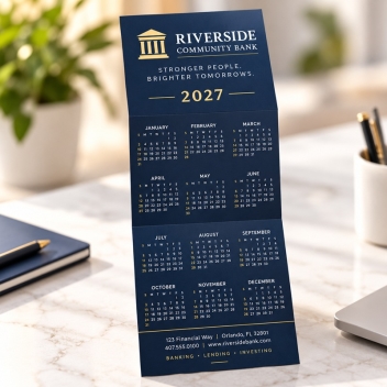 Full Color Z-fold Wall Calendar Greeting Cards