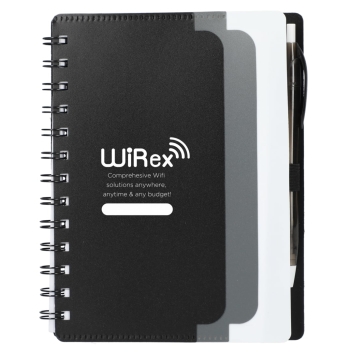 5&quot; X 7&quot; Recycled Dual Pocket Spiral Notebook W Pen