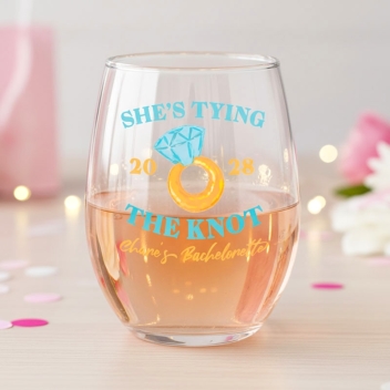 9 Oz. Libbey® Stemless Wine Glasses - Full Color