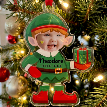 Personalized Elf Acrylic Christmas Ornaments