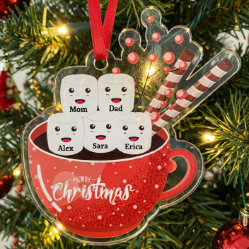 Personalized Marshmallows In Hot Chocolate Ornaments