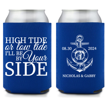 Full Color Foam Collapsible Can Coolers High Tide Low Tide Be By Your Side Style 158737
