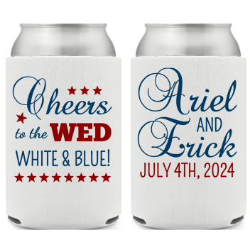 Fourth Of July Wedding Full Color Foam Collapsible Coolies Style 110218