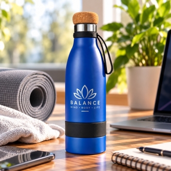19oz Double Wall Vacuum Bottle With Cork Lid