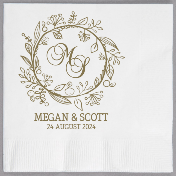 Wedding M S Megan Scott 24 August 2024 2ply Economy Beverage Napkins Style 117503