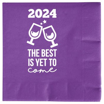 Happy New Year 2024 The Best Is Yet To Come 2ply Economy Beverage Napkins Style 115251