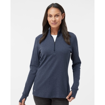 Adidas Women's 3-stripes Quarter-zip Sweater Pullover - A555