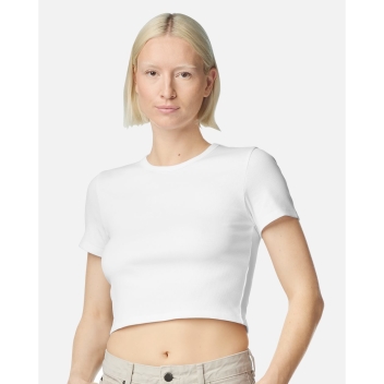 American Apparel Women's Baby Rib Cropped Tee - Br210