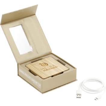 Bamboo Wireless Charging Pad With Dual Outputs