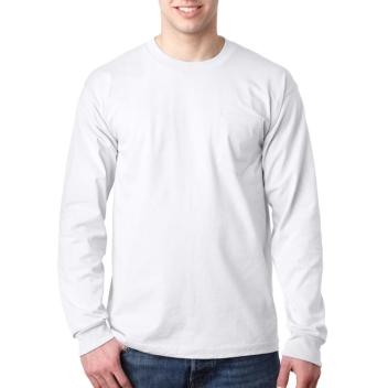 Bayside Adult 6.1 Oz., 100% Cotton Long Sleeve Pocket T-shirt