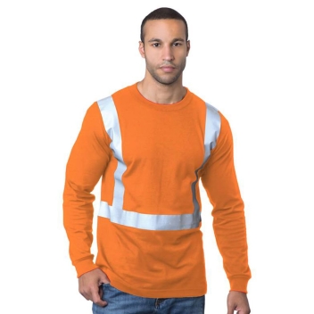 Bayside Men's Usa-made 50/50 Hi-visibility Long Sleeve T-shirt - 3762