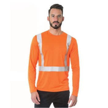 Bayside Men's Usa-made Hi-visibility Long Sleeve Performance T-shirt - 3742