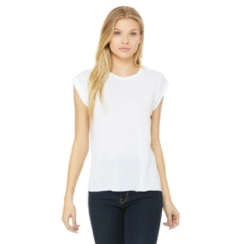 Bella + Canvas Ladies' Flowy Muscle T-shirt With Rolled Cuff