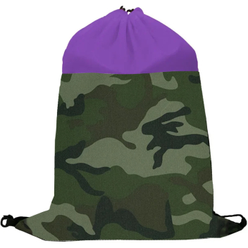 Blank Colored Camo Drawstring Tote Bags