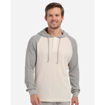 Boxercraft Unisex Waffle Knit Pullover Hooded Long Sleeve T-shirt - Bm3702