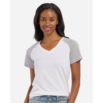 Boxercraft Women's Colorblocked V-neck T-shirt - Bw2204