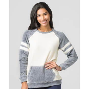 Boxercraft Women's Cozy Contrast Fleece Crewneck Pullover - L04