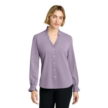 Brooks Brothers Women's Long Sleeve Ruffle Collar Blouse