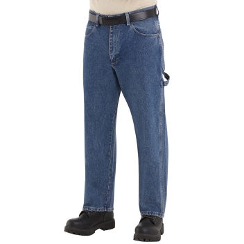 Bulwark Men's Flame Resistant Pre-washed Denim Dungaree - Pej8