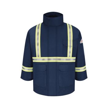 Bulwark Men's Long Deluxe Parka With Reflective Trim - Excel Fr&reg; Comfortouch - Jlpcl