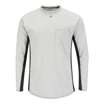 Bulwark Men's Long Sleeve Fr Two-tone Base Layer With Concealed Chest Pocket - Excel Fr - Mps8