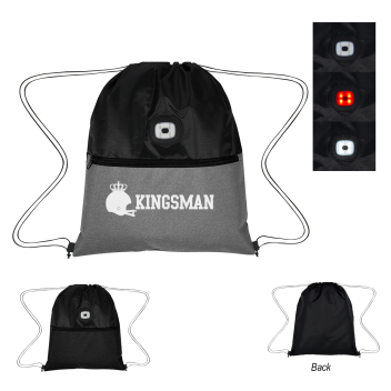 Cob Light Up Heathered Drawstring Bag