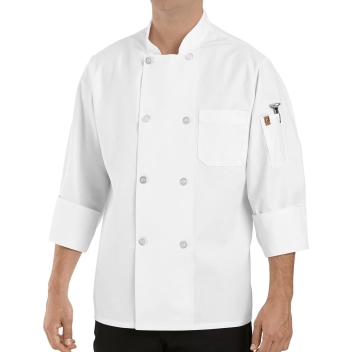 Chef Designs Button Chef Coat With Thermometer Pocket - 0413
