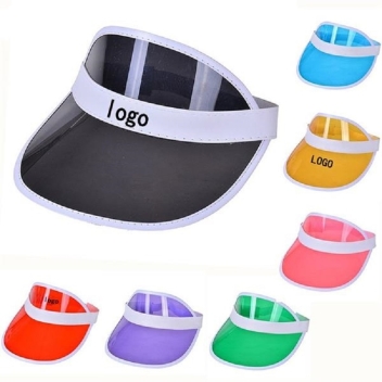 Clear Colored Plastic Sun Visor Hats