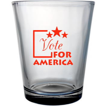 Political For America Vote Custom Clear Shot Glasses- 1.75 Oz. Style 111470