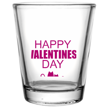 Valentines Day Happy Custom Clear Shot Glasses- 1.75 Oz. Style 100500