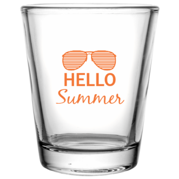 Pool Party Hello Summer Custom Clear Shot Glasses- 1.75 Oz. Style 107032