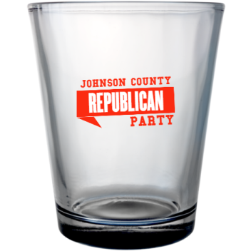 Political Johnson County Republican Party Custom Clear Shot Glasses- 1.75 Oz. Style 111477