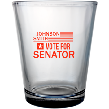 Political Johnson Smith Vote For Senator Custom Clear Shot Glasses- 1.75 Oz. Style 111479
