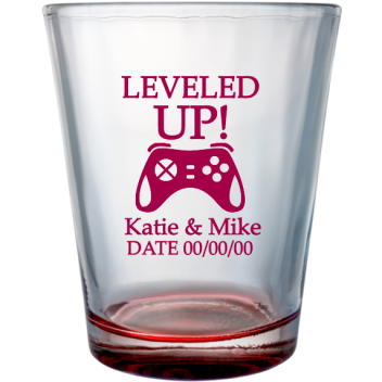 Wedding Leveled Up Katie Mike Date 000000 Custom Clear Shot Glasses- 1.75 Oz. Style 116862