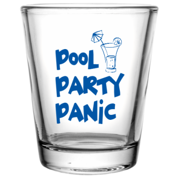 Pool Party Poolpartypanic Custom Clear Shot Glasses- 1.75 Oz. Style 107390