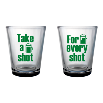 St. Patrick's Day Take Shot Custom Clear Shot Glasses- 1.75 Oz. Style 116605
