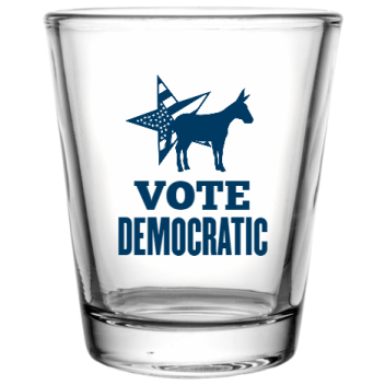 Political Vote Democratic Custom Clear Shot Glasses- 1.75 Oz. Style 109726
