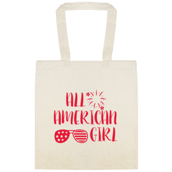 Holidays & Special Events All American Girl Custom Everyday Cotton Tote Bags Style 151668