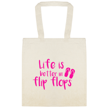 Parties & Events Life Is Better In Flip Flops Custom Everyday Cotton Tote Bags Style 151553