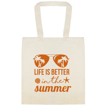 Seasonal Life Is Better In The Summer Custom Everyday Cotton Tote Bags Style 154699