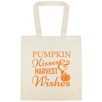 Pumpkin Kisses Harvest Wishes Custom Everyday Cotton Tote Bags Style 141966