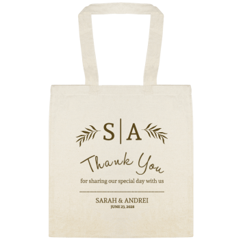 Thank You For Sharing Our Special Day With Us Sarah Andrei June 23 2028 Custom Everyday Cotton Tote Bags Style 152082