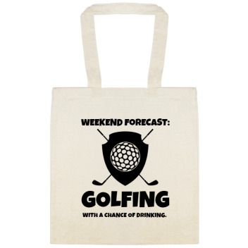 Sports & Teams Weekend Forecast Golfing With Chance Of Drinking Custom Everyday Cotton Tote Bags Style 150898