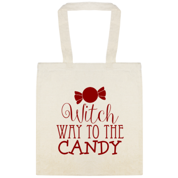 Halloween Witch Way To The Candy Custom Everyday Cotton Tote Bags Style 142259