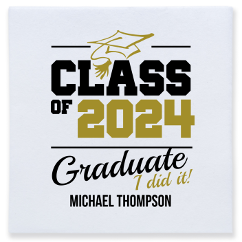 Custom Class I Did It Graduation Premium Full Color Napkins