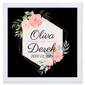 Custom Elegant Floral Personalized Wedding Premium Full Color Napkins